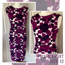 Phase Eight Dress Size 12 Purple Wedding Guest Cocktail Party Evening Occasion
