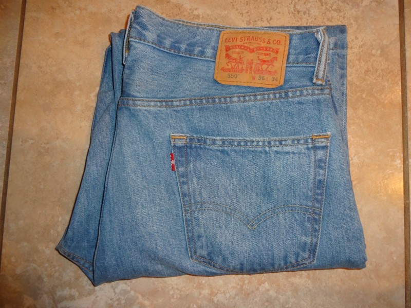 Levi's Original 550 Relaxed Fit Straight Leg Men's Jeans 36 x 34 Blue Denim