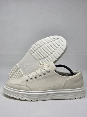 Dr. Martens Brookline 6 Eye Men s Size 11 US M Canvas Sneakers White Cream NJ004