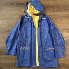 Vintage 70s JORDACHE JEANS Blue RAINCOAT Windbreaker COTTAGECORE Retro Western M