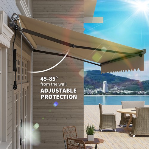 Outsunny 15' x 10' Electric Retractable Awning, All Aluminum Frame, White - Picture 7 of 11