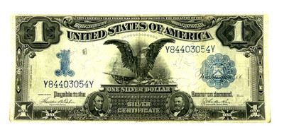 Serie Von 1899 $1  Black Eagle  Silberzertifikat FR #233 XF Zustand