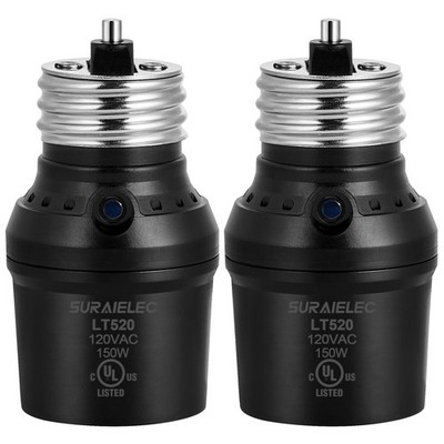 Suraielec Light Sensor Socket, Automatic Dusk to Dawn Socket with Black 