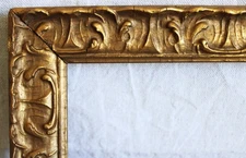 ANTIQUE FITS 5 X 10" ARTS & CRAFTS WOOD PICTURE FRAME ORNATE GOLD GILT 1920