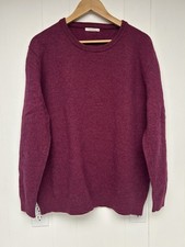 EUC Woolovers Men  s Lambswool Classic Crew Neck Sweater Elderberry Jumper