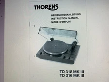 Thorens Td316mk3 Td318mk3  User Manual Digital