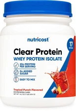 Nutricost Clear Whey Protein Isolate Powder (Tropical Punch) 1 LB - Whey Isolate