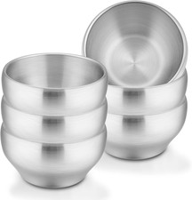 LIANYU Stainless Steel Kids Bowls, 12oz Small Kids Toddler Bowls Set of 6, Doubl