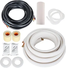 50FT Air Conditioning Tubing Hose Extension 1/4 and 1/2 Inch Twin Insulated Cop