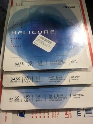 D'Addario Helicore 3/4 Upright Double Bass ''Mixed'' D string lot. Make An Offer!!