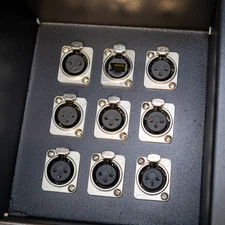 LOT-2025FB_18 Recessed Stage Floor Box With 8 XLR F,  CAT5 Pass-Thru  (AS IS)