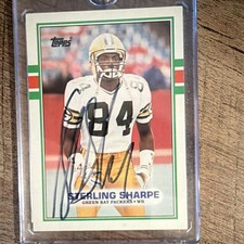 Topps 1989 Sterling Sharpe Hand Signed, Green Bay Packers, #379