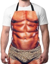 Funny Grilling Apron for Men Muscle Body BBQ Chef Novelty Gag Gift