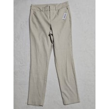 Old Navy Pixie Skinny High Rise Pants Tan Plaid Secret Smooth Pockets Size 2 NEW