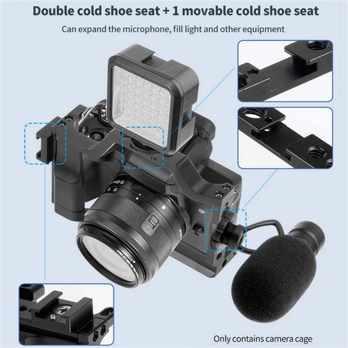 Camera Cage For Canon M5 M50 M50II DSLR Camera Rabbit Case Rig with Cold Shoe - Picture 10 of 12