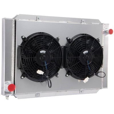 Universal Radiator+Shroud Fan 3-Row For Airboat Overall Size 31''W x 21''H