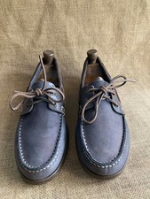 Scarpe da barca Paraboot da uomo in pelle blu taglia UK 9,5|| US 10,5