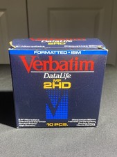Verbatim DataLife Diskettes MF 2HD IBM Formatted 3.5" 1.44MB 10-Pack 87410 90mm