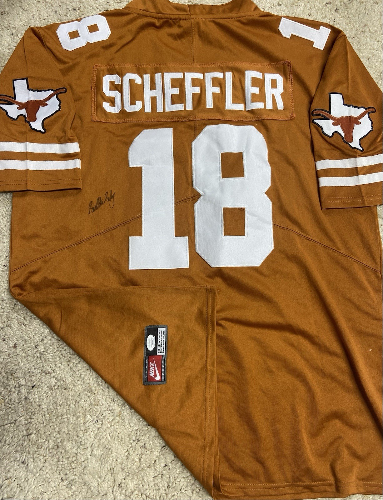 Scottie Scheffler Autographed Signed Autograph Auto Texas Longhorns 18 Jersey JSA LOA READ 