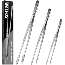 WALFOS Tweezer Tongs for Cooking Kitchen Tweezers Stainless Steel Pasta Tweez...