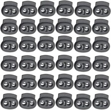 100PCS Double Hole Plastic Cord Lock Spring Stopper Fasteners