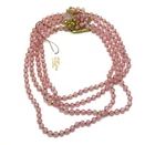 Vtg. Haskell Goldtone Pink Glass Bead Costume Jewelry Necklace - NO RESERVE! - 3