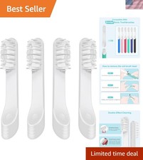 4-Pack Soft Bristle Toothbrush Replacement Heads - Compatible with Quip Sonic