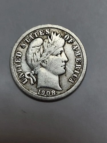 1908 D Barber Dime