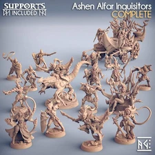 Ashen Alfar Inquisitors Miniatures (Full Set) | Fantasy D&D Miniature | Artisan