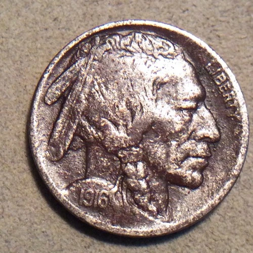 1916-PDS BUFFALO NICKELS  D-91  FREE SHIPPING CORROSION DARK COIN & LOW GRADE