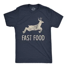 Mens Fast Food T Shirt Funny Deer Hunting Season Novelty Graphic Tee