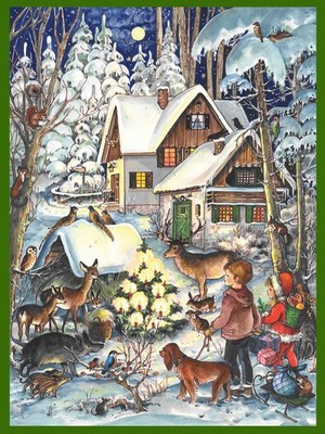 Adventskalender A4  Türchen Glimmer  °Waldweihnacht°  805 #Sellmer Verlag#