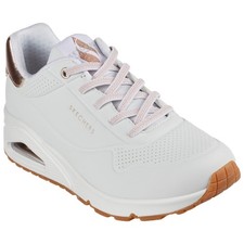 Image of Skechers Ladies Uno Shimmer Away Trainers Memory Foam Shoes Skech-Air Wedge