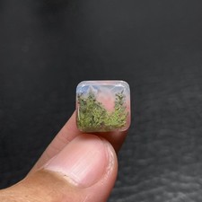 Tiny Moss Agate Cabochon 12x11.5x4mm High Quality 7 ct
