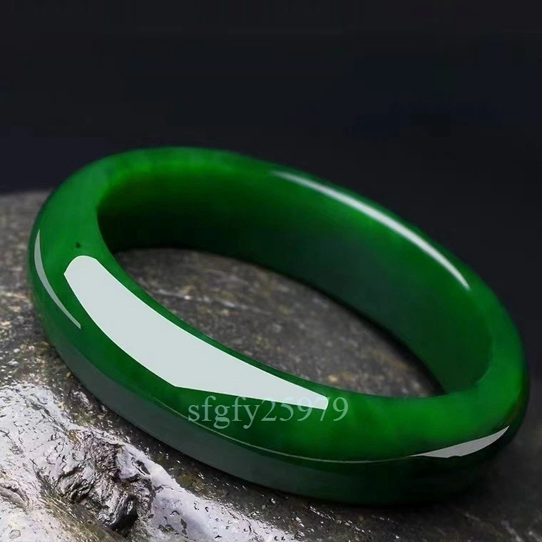 Natural Jade Bangle 59-60mm Woman's Jewelry New Rare Green gemstone - Image 4 of 4