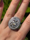 Vintage Art Deco Style 14K White Gold Diamond Cocktail Ring — photo 3