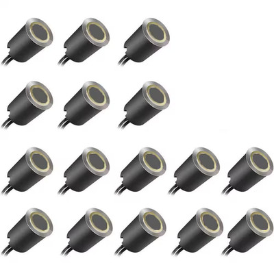 1.25In. Black Stainless Steel Recessed LED Deck Light Kit Protecting Shell IP67