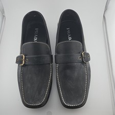 Men's Size 12 Black Leather Shuffle Loafers Antiqued Driver Moccasins Monk Strap