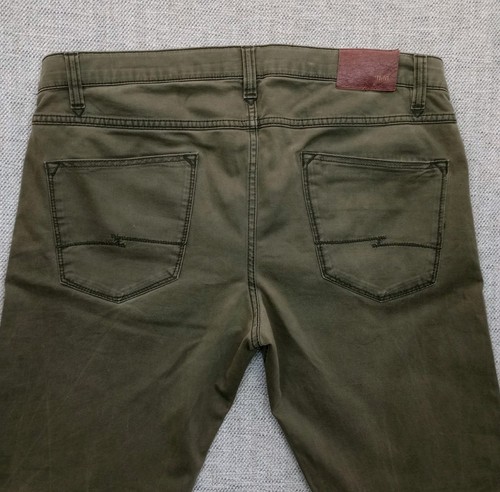 Pantalones de mezclilla para hombre Hiltl Franklin W38 L30 pierna recta elásticos verdes - Imagen 8 de 14