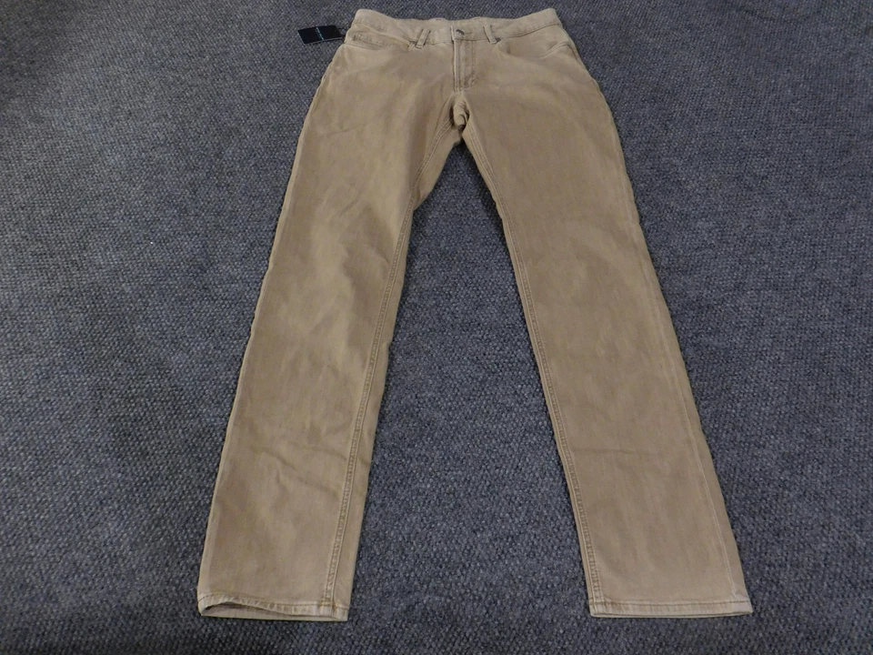 Jeans masculino Peter Millar 33 cáqui coroa trabalhada cinco bolsos elástico chino casual - Imagem 2 de 4