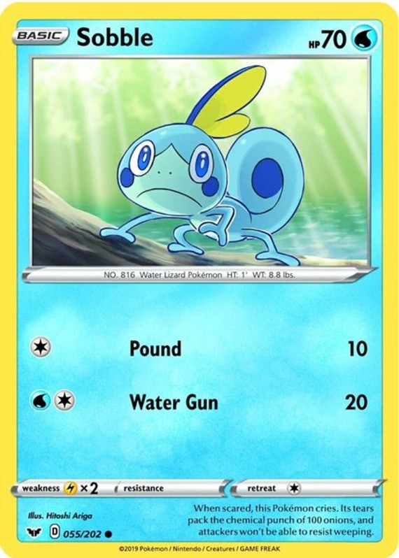 Sobble - 055/202 - Common (Near Mint) Sword & Shield Base Set - Water Pokémon