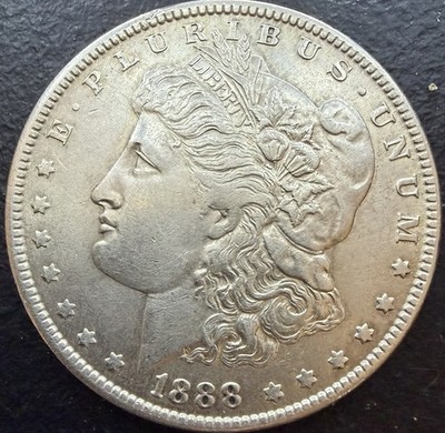 1888 BU GEM MORGAN SILVER DOLLAR AUNC MS+++ U.S. MINT RARE KEY COIN