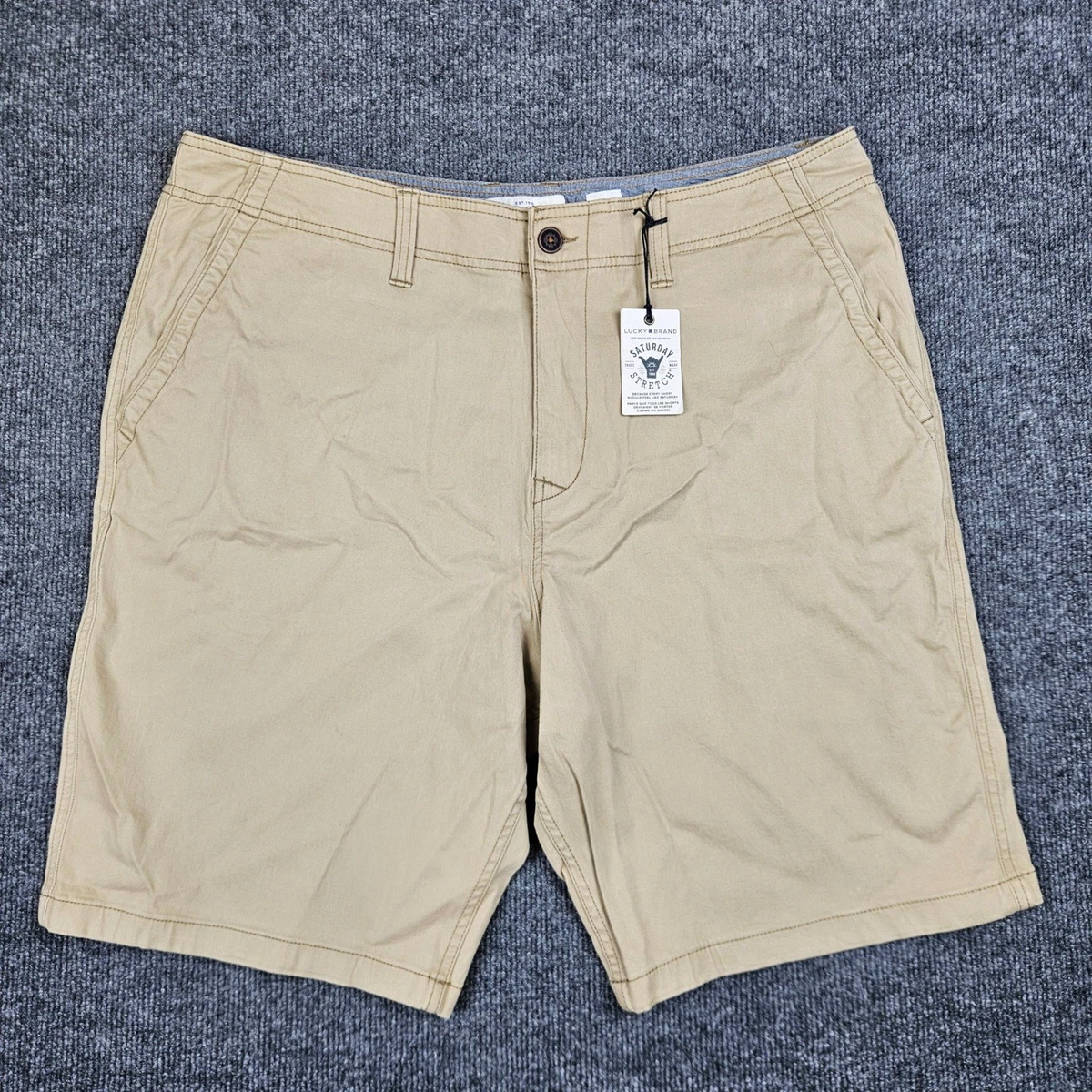 Lucky Brand Pantaloncini Uomo In Misto Cotone Twill Con Tencel, Chiusura Con Bottone E Coulisse, Tasche Oblique