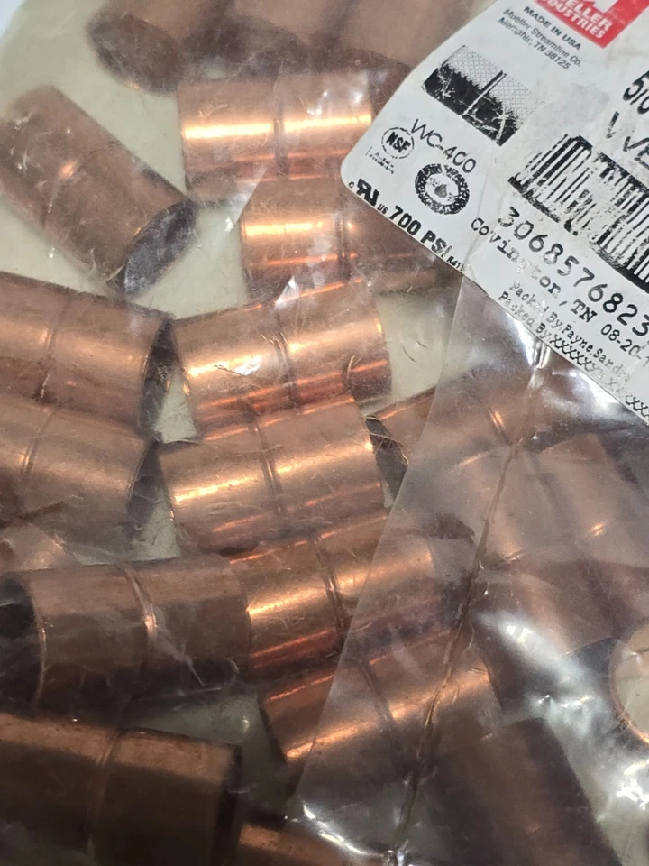 50 Pcs Mueller 1/2" C x C Rolled Stop Coupling - 5/8 OD Roll-Stop Coupling - Image 2 of 3