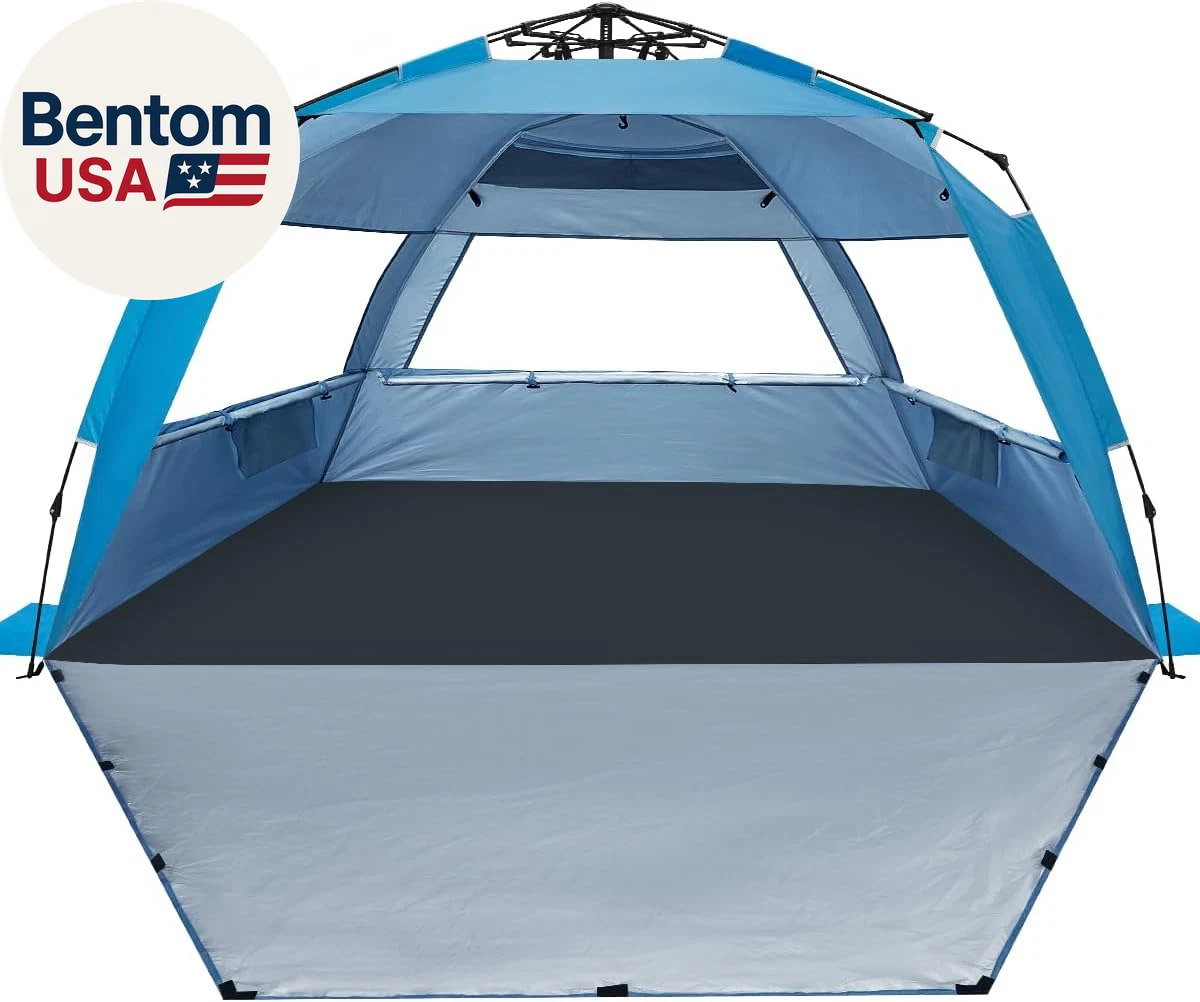 Deluxe Pop up Beach Tent Sun Shade Shelter for 3-4/5-6 Person, UV Protection, Ex