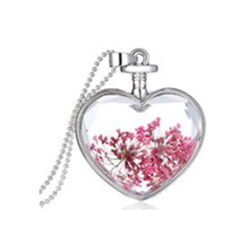 Real Dried Flower Large Pendant Silver/GoldTone Heart Square Round Resin Gift - Picture 4 of 18