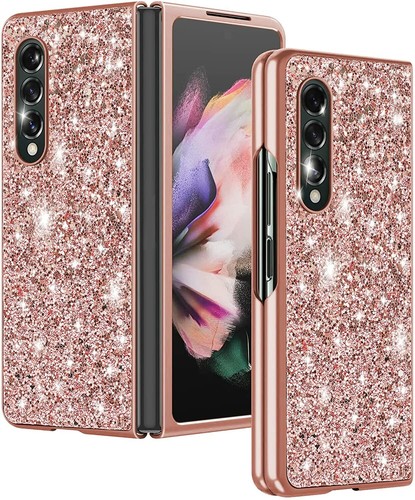 Fr Samsung Galaxy Z Fold 3 5G Slim Shockproof PC Hard Case Bling Glitter Cover - Picture 9 of 26