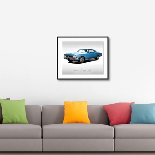 Classic Cars - 1966 Chevy Chevelle in Mist Blue - Muscle Car - Print - Picture 3 of 6