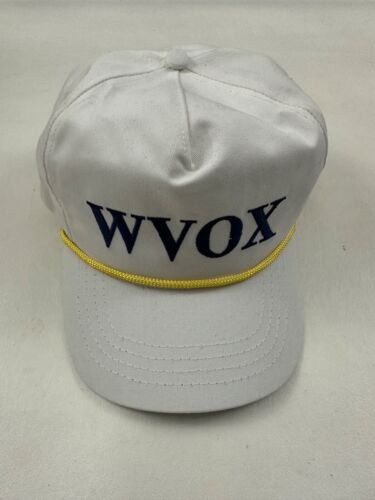 New WVOX Radio 1460 AM Logo White Adjustable Snapback Cap Hat One Size - Afbeelding 1 van 7