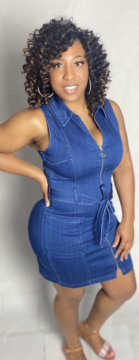 fitted blue jean dress Blue Denim Mini Dress: Long Sleeve Jean Dress, Fitted Streetwear
